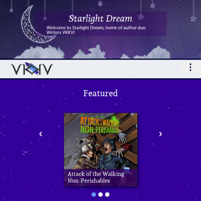 Screen shot of the Starlight Dream home page